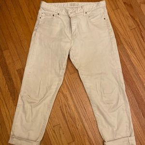 Uniqlo 27 inch white boyfriend jeans relaxed fit